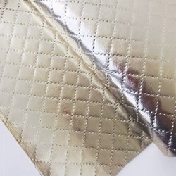 Кожзам №6 перфорация Стеганый глянцевый металл KP612