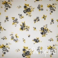 Кожзам Серо-желтые  цветы на светло-бежевом, арт. 5385 - фото 10657