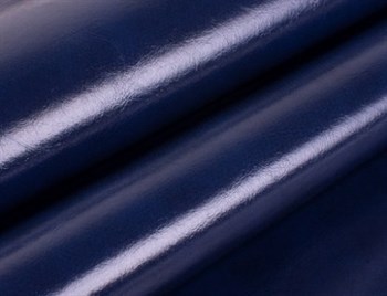 Кожзам глянцевый на тканевой основе, цвет синий - фото 5515