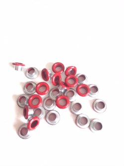 Люверсы с кольцами красные, 10 шт - фото 5800