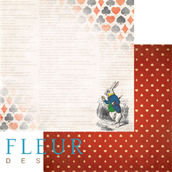 Лист бумаги для скрапбукинга Кролик, коллекция В стране чудес, арт. FD1005202 - фото 6155