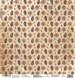 Лист односторонней бумаги Шишки, коллекция Теплая зима, MD38484 - фото 6247