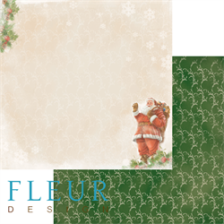 Лист бумаги для скрапбукинга "Дед мороз", коллекция "Новогодняя ночь", FD1003103 - фото 6449
