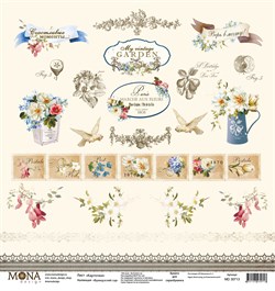 Односторонний лист Карточки, коллекция Французский сад, MD30713 - фото 6527