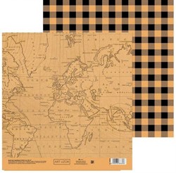 Бумага для скрапбукинга двухсторонняя Карта мира, арт. 3886660 - фото 6752