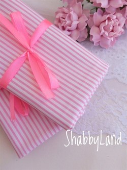 Ткань Розовые тонкие полоски на белом, 40*50 см - фото 8112