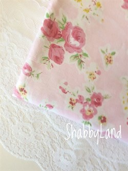 Ткань Розовые и желтые  цветы на розовом, 40*50 см - фото 8121