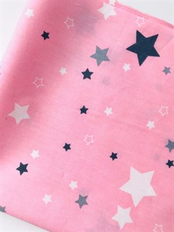 Ткань Звезды на розовом, 40*50 см - фото 8128