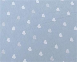 Ткань с напылением Сердечки на голубом, арт. RAN003 - фото 8174