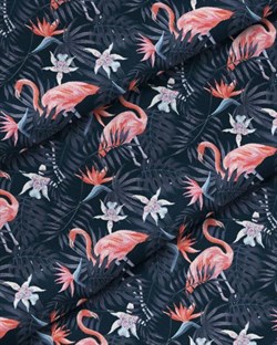 Ткань для рукоделия Фламинго в ночи, арт. HLP040 - фото 8211