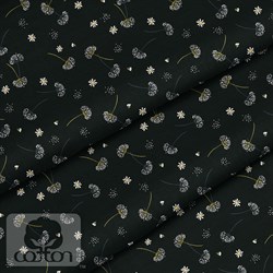 Ткань для рукоделия Одуванчики и ромашки на черном, арт. 5874 - фото 8298