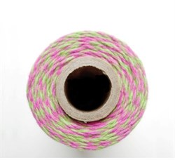 Шнур двухцветный хлопковый с розовым, 2 мм, SHDH020r - фото 8630