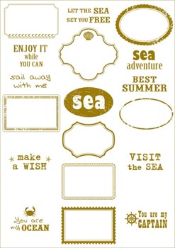 Калька с золотым рисунком для декора  Frames, коллекция Sea adventure - фото 9019