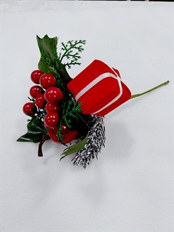 Декоративный букет Новогодний с подарком, арт.IZH00434 - фото 9905