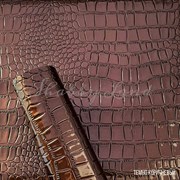 Кожзам №14 Рептилия глянец темно-коричневый перламутровый