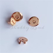 Кнопка магнитная, гладкая, розовое золото KM010