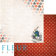 Лист бумаги для скрапбукинга Кролик, коллекция В стране чудес, арт. FD1005202