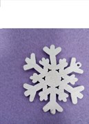 Подвеска Снежинка, цвет белый, дерево, арт.IZH00453