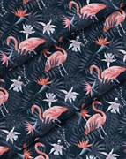 Ткань для рукоделия Фламинго в ночи, арт. HLP040
