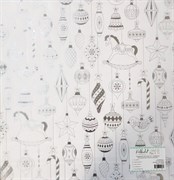Прозрачный ацетатный лист с серебряным фольгированием Елочные игрушки,арт.ac10008