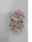 Набор цветов Розы коттеджные, с белым, 4,5 см, 2 шт